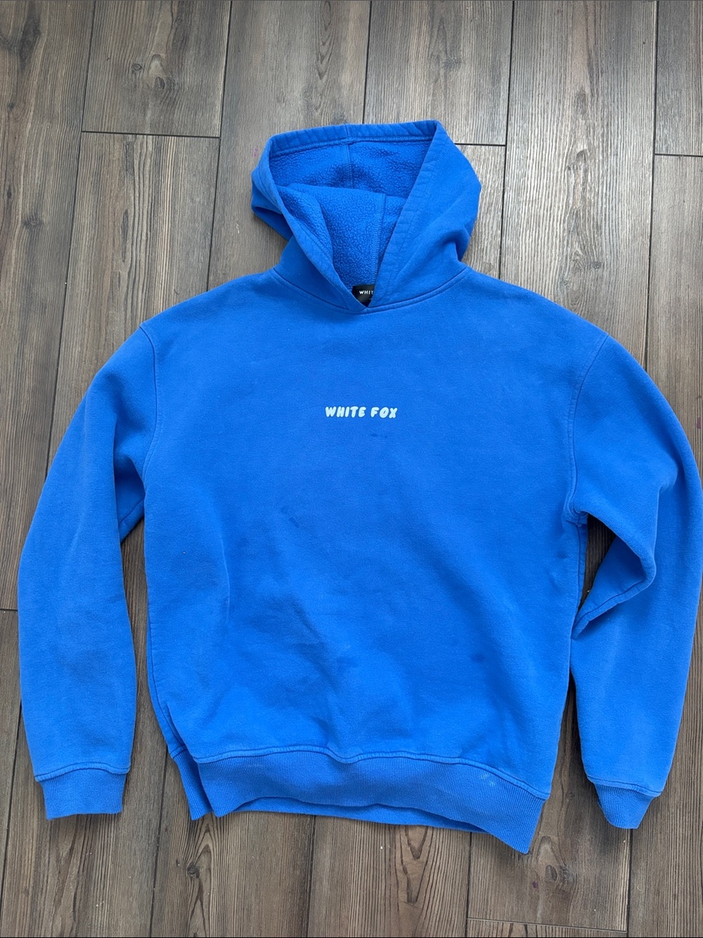 White fox Blue Logo Hoodie